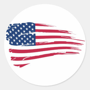 American Flag Classic Round Sticker
