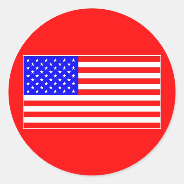 AMERICAN FLAG CLASSIC ROUND STICKER (Front)