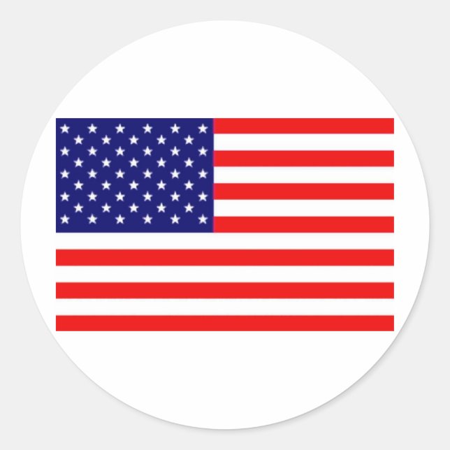 American Flag Classic Round Sticker (Front)