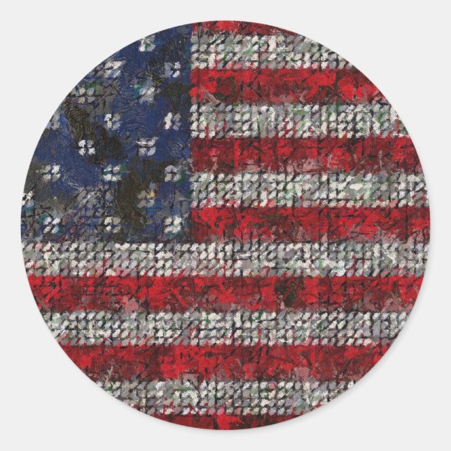 American Flag Classic Round Sticker (Front)