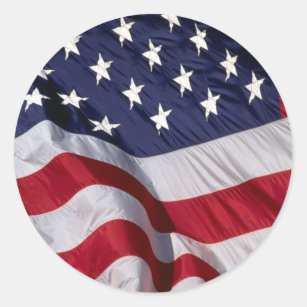 American Flag Classic Round Sticker