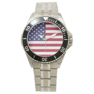 American Flag Classic Stainless Steel Watch