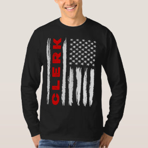 American Flag Clerk US USA Flag T-Shirt