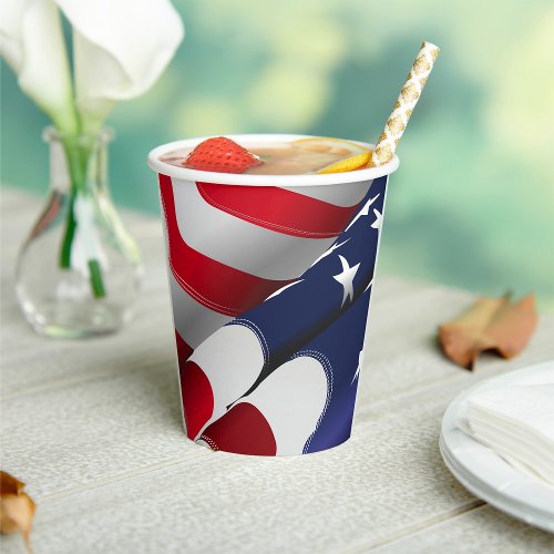 American Flag Close Up Paper Cups