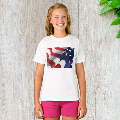 American Flag Close Up T_Shirt