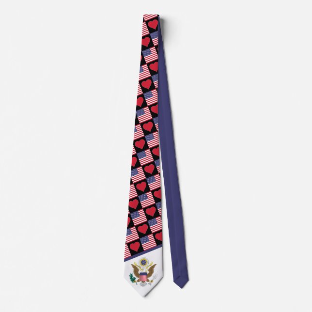 American Flag Coat of Arms Patriotic United States Neck Tie (Front)
