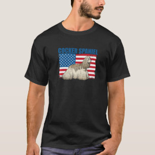 American Flag Cocker Spaniel   T-Shirt