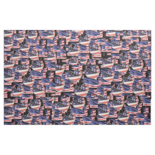 American Flag Collage Fabric