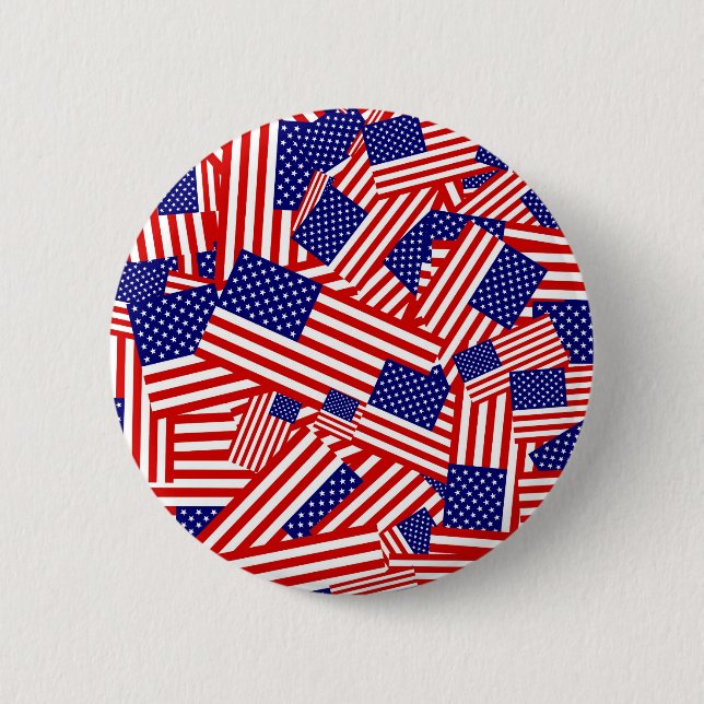 American Flag Collage Pinback Button (Front)