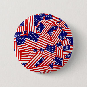 American Flag Collage Pinback Button