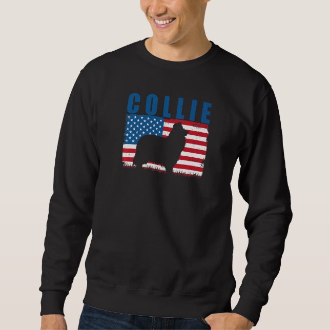 American Flag Collie Premium Sweatshirt (Front)