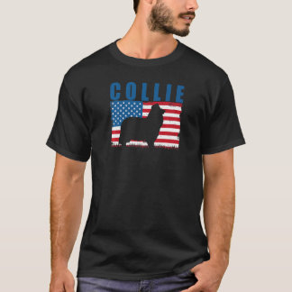 American Flag Collie Premium T-Shirt