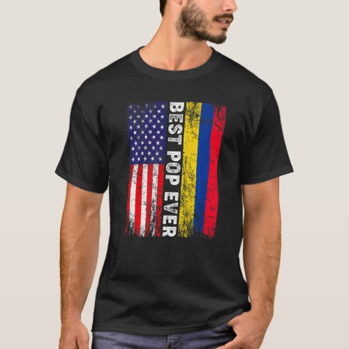 American Flag  Colombia Flag Best Pop Ever Family T_Shirt