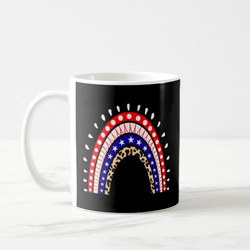 American Flag Color Rainbow  Women Patriotic Love  Coffee Mug
