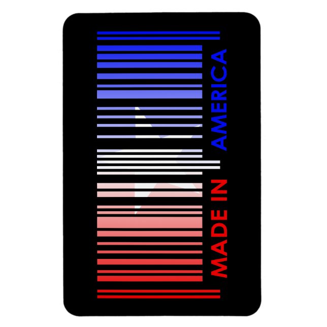 American Flag Colors Bar Code Design Magnet (Vertical)