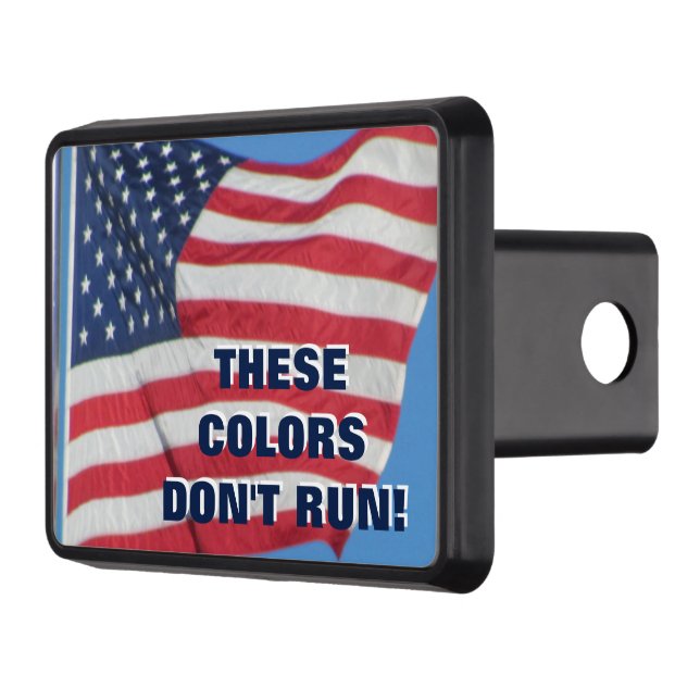 American Flag Colors Don't Run Hitch Cover (Left)