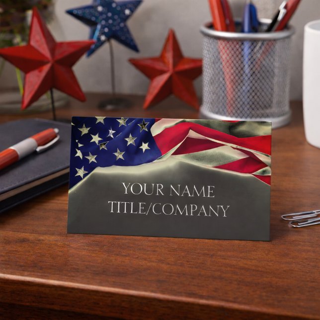 American Flag Company Name  Business Card (Creator Uploaded)