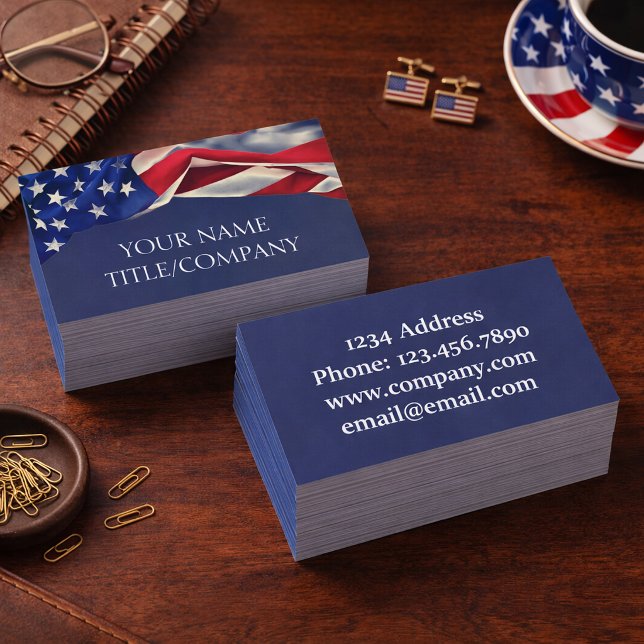 American Flag Company Name  Business Card (Creator Uploaded)