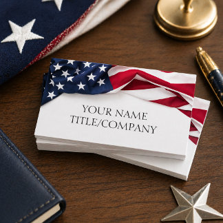 American Flag Company Name Business Card