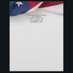 American Flag Company Name Business  Letterhead<br><div class="desc">These are customizable American Flag business letterhead stationery for anyone. Name,  job title on the front and contact information on the back. Image of the USA flag. You can change the text/font style/color. Great for an American Construction Company,  Military,  Government,  and Veterans.</div>
