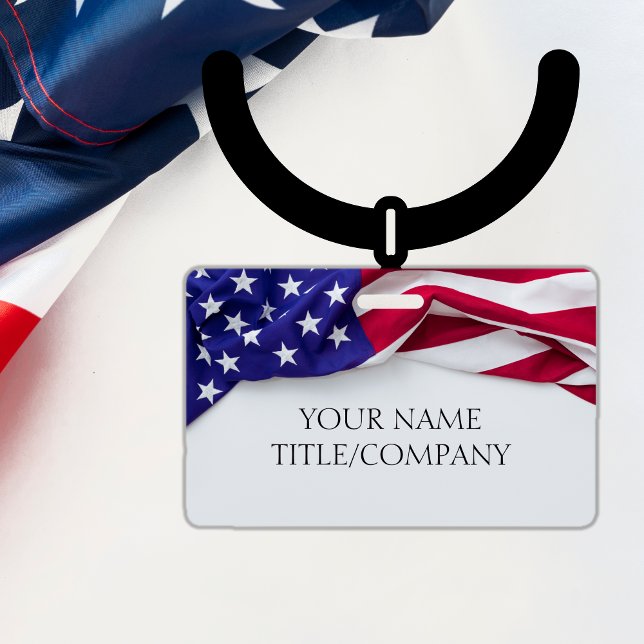 American Flag Company Name ID Badge (Creator Uploaded)