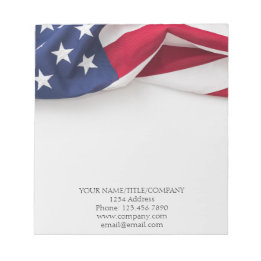 American Flag Company Name  Notepad