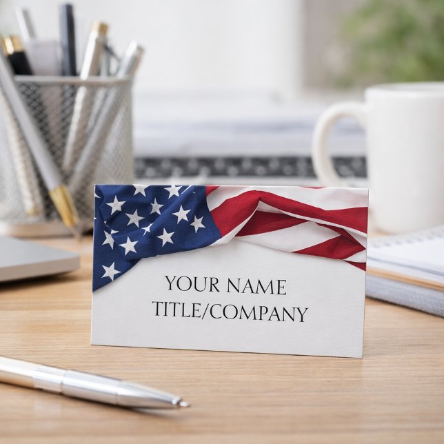 American Flag Company Name Profile Business Card (Creator Uploaded)