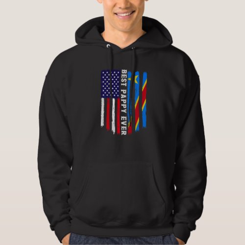 American Flag  Congo Flag Best Pappy Ever Family Hoodie