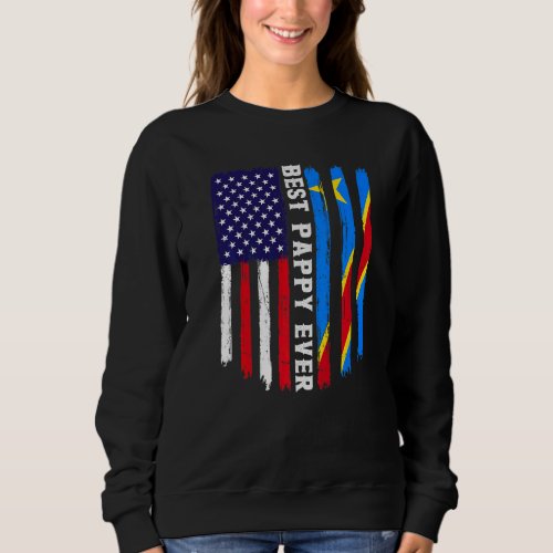 American Flag  Congo Flag Best Pappy Ever Family Sweatshirt