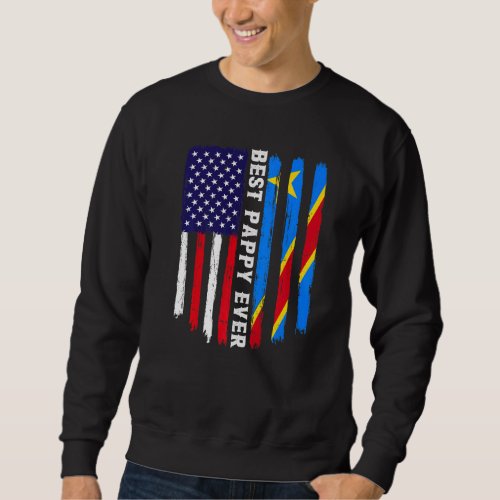 American Flag  Congo Flag Best Pappy Ever Family Sweatshirt