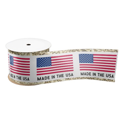 American Flag Cool Made In The USA Clothing Labels Satin Ribbon