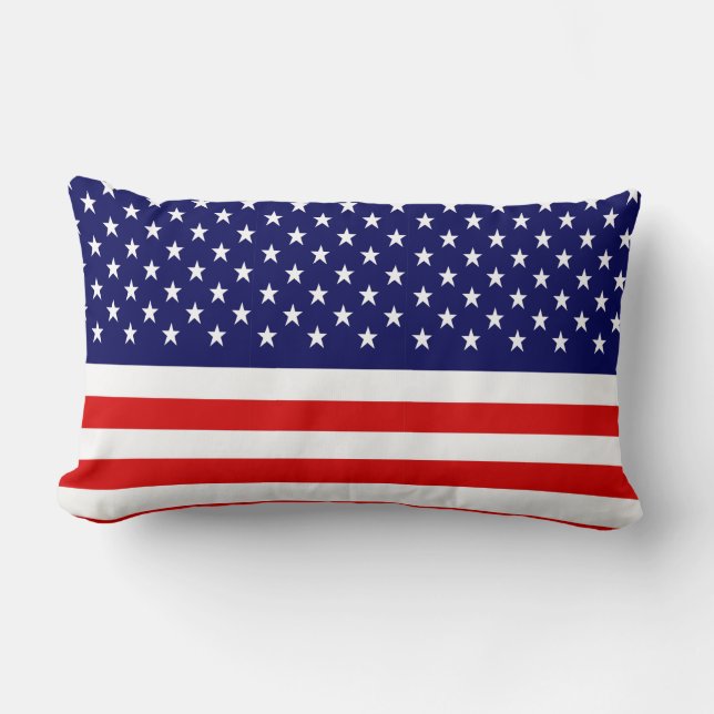 American Flag Cool Patriotic Lumbar Pillow (Front)