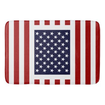 American Flag Cool Usa Stripes Stars Americana Bath Mat by inkbrook at Zazzle