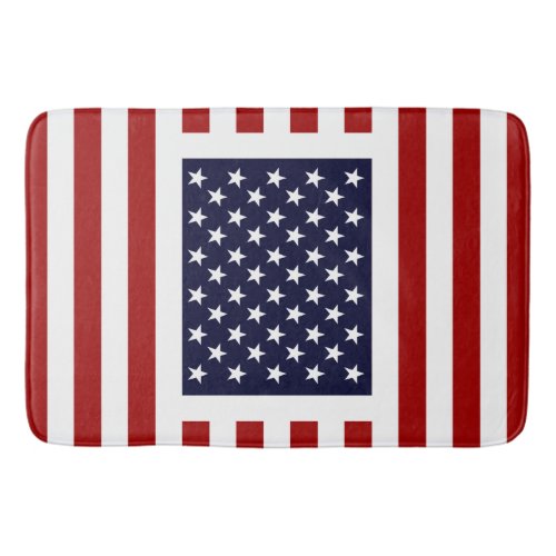 American Flag Cool USA Stripes Stars Americana Bath Mat
