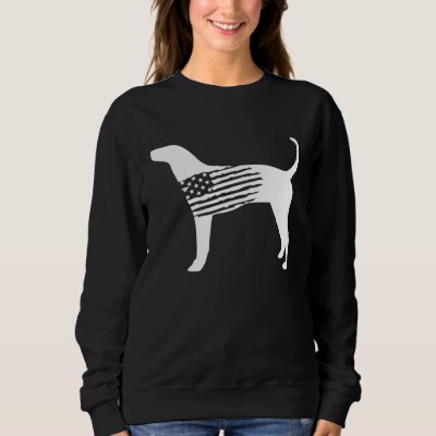 American Flag Coonhound For Plott Bluetick Redbone Sweatshirt