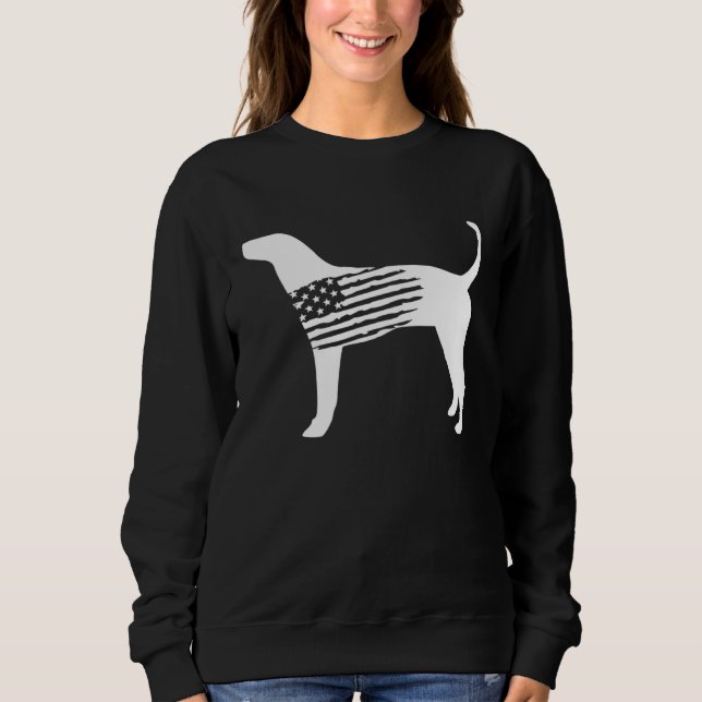 American Flag Coonhound For Plott Bluetick Redbone Sweatshirt (Front)