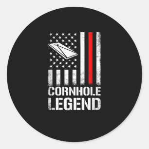 American Flag Cornhole cornhole Classic Round Sticker