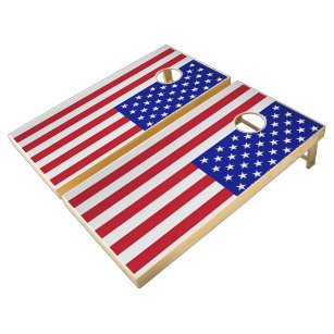 Rustic American Flag Cornhole Game Board, Zazzle