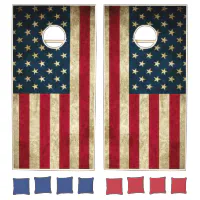 Rustic American Flag Cornhole Game Board, Zazzle