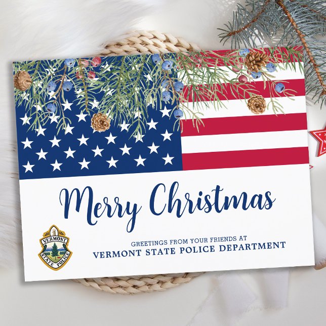 American Flag Corporate Logo Christmas Patriotic Holiday Postcard (Creator Uploaded)