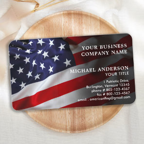 American Flag Corporate Professional Patriotic Business Card