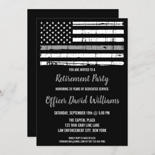 American Flag Correctional Officer Retirement Invitation