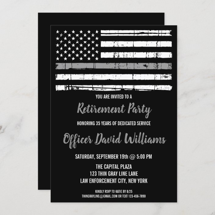 American Flag Correctional Officer Retirement Invitation