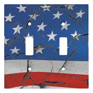 American Flag Country Double Light Switch Cover