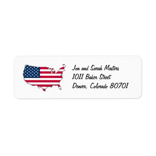 American Flag Country Return Address Label