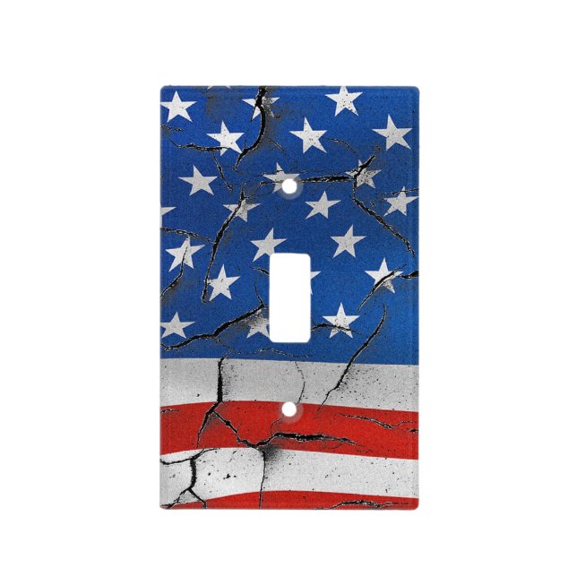American Flag Country Rustic Light Switch Cover (Front)