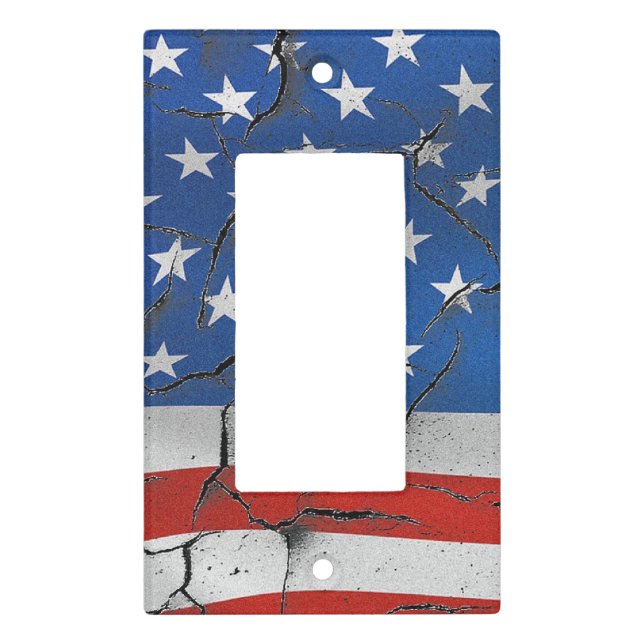 American Flag Country Rustic Light Switch Cover (Front)