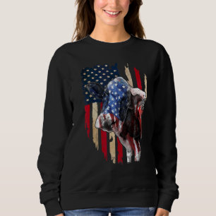 American Flag Cow Patriotic Cow American Flag Sweatshirt