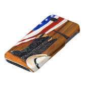 American flag, cowboy boots and cowboy hat iPhone case (Bottom)