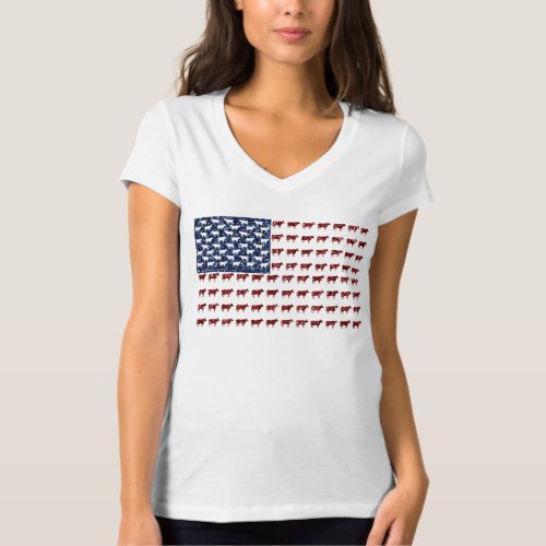 American flag cows  T_Shirt